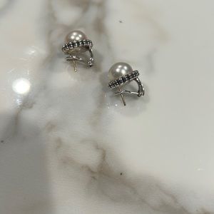 Lagos sterling and pearl earrings